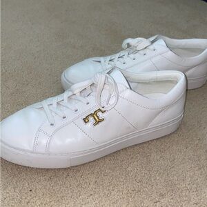 Tory Burch White Sneakers with Gold Logo